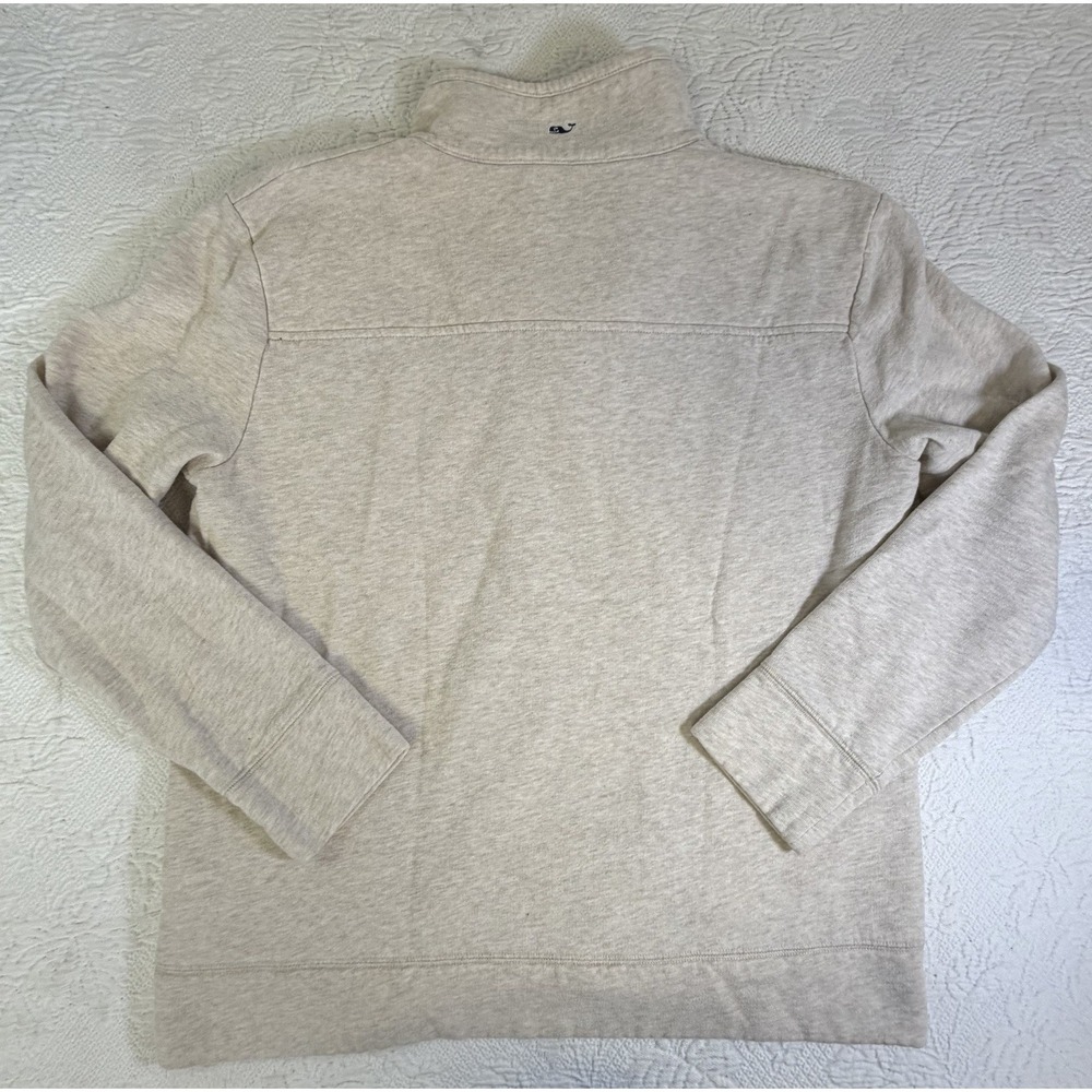 Vineyard Vines Shep Shirt Pullover Top Womens Size M Oatmeal 1/4 button Pockets - Picture 2 of 7